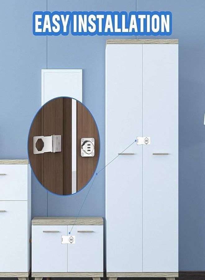 Bitrexup Household Cabinet Door Combination Lock,3-Digit Password Combination Code Hasp Lock,Zinc Alloy Cabinet Door Security Slide Latch Lock for Small Doors, Cabinets, Barn Door, Outdoor (1, Silver) - Image 5